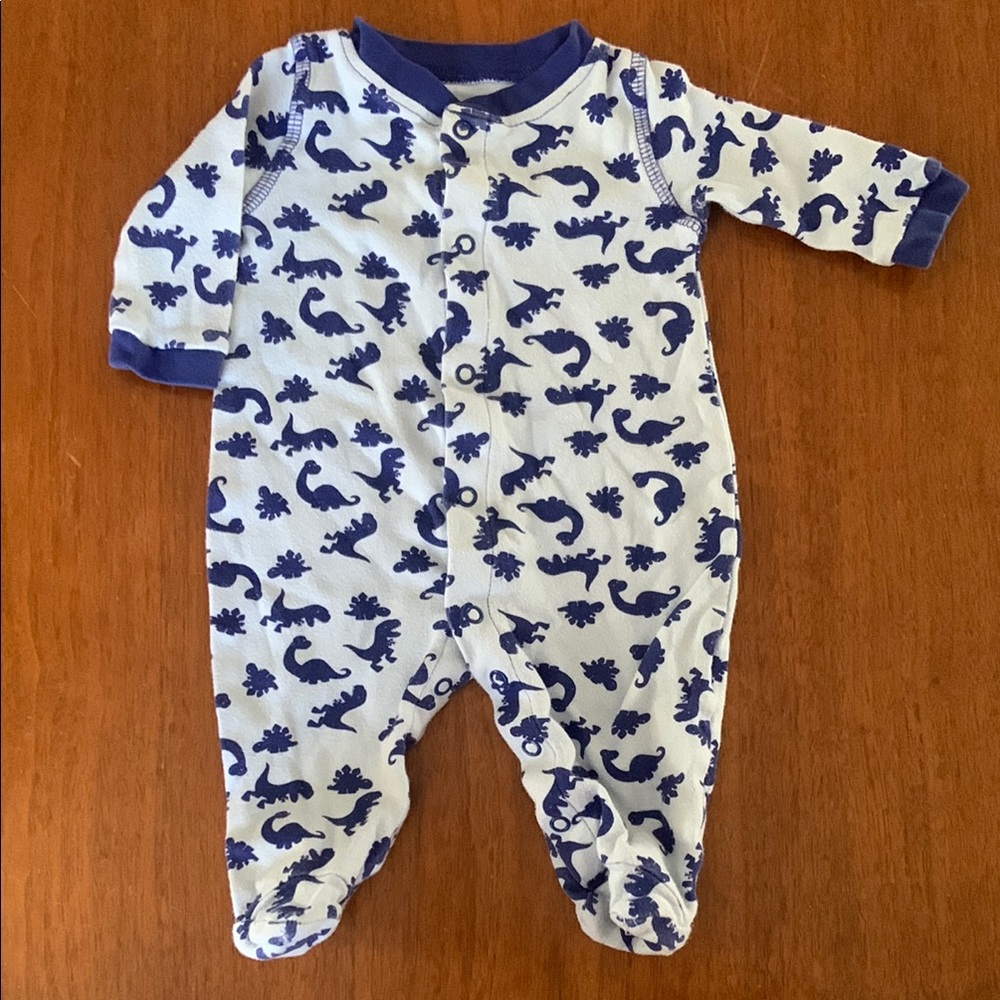 🍓3/$10 Emma & Jack Blue Dinasour Footies size 3m